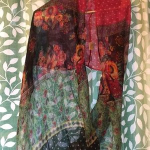 See-through multicolored infinity scarf